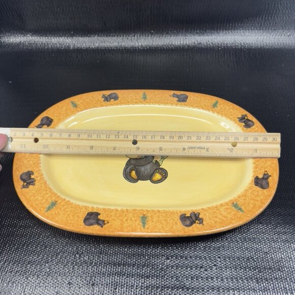 Bearfoots Bear Trout Oval Plate Platter Dish Jeff Fleming from Big Sky Carvers - Picture 3 of 13